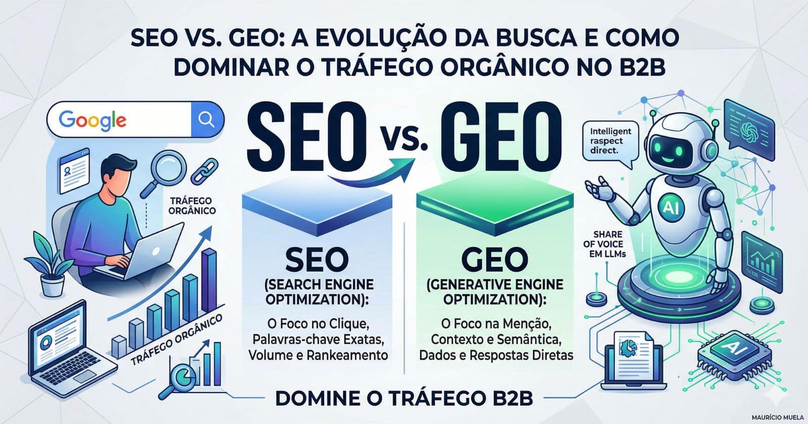 SEO vs GEO A Nova Engenharia do Tráfego Orgânico para a Indústria B2B