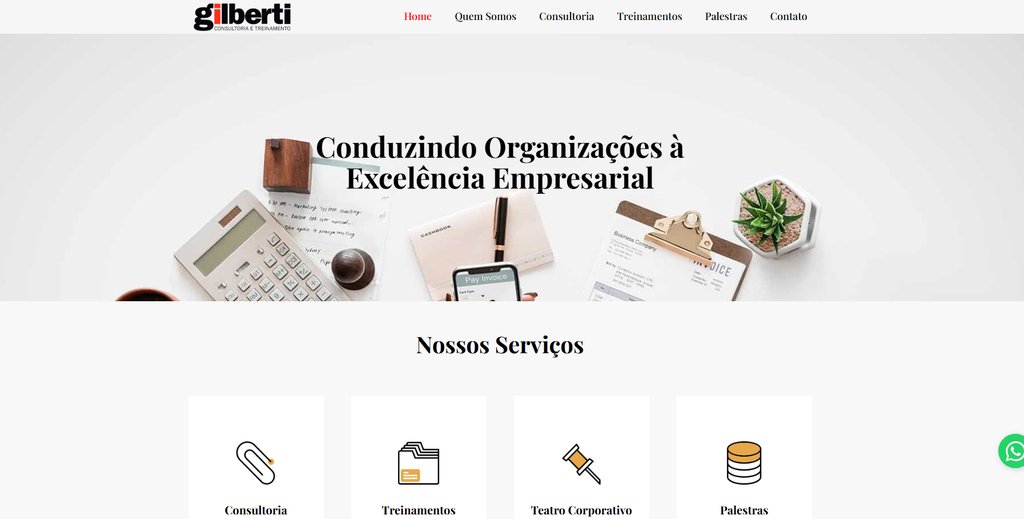 Site de Gilberti Consultoria e Treinamento