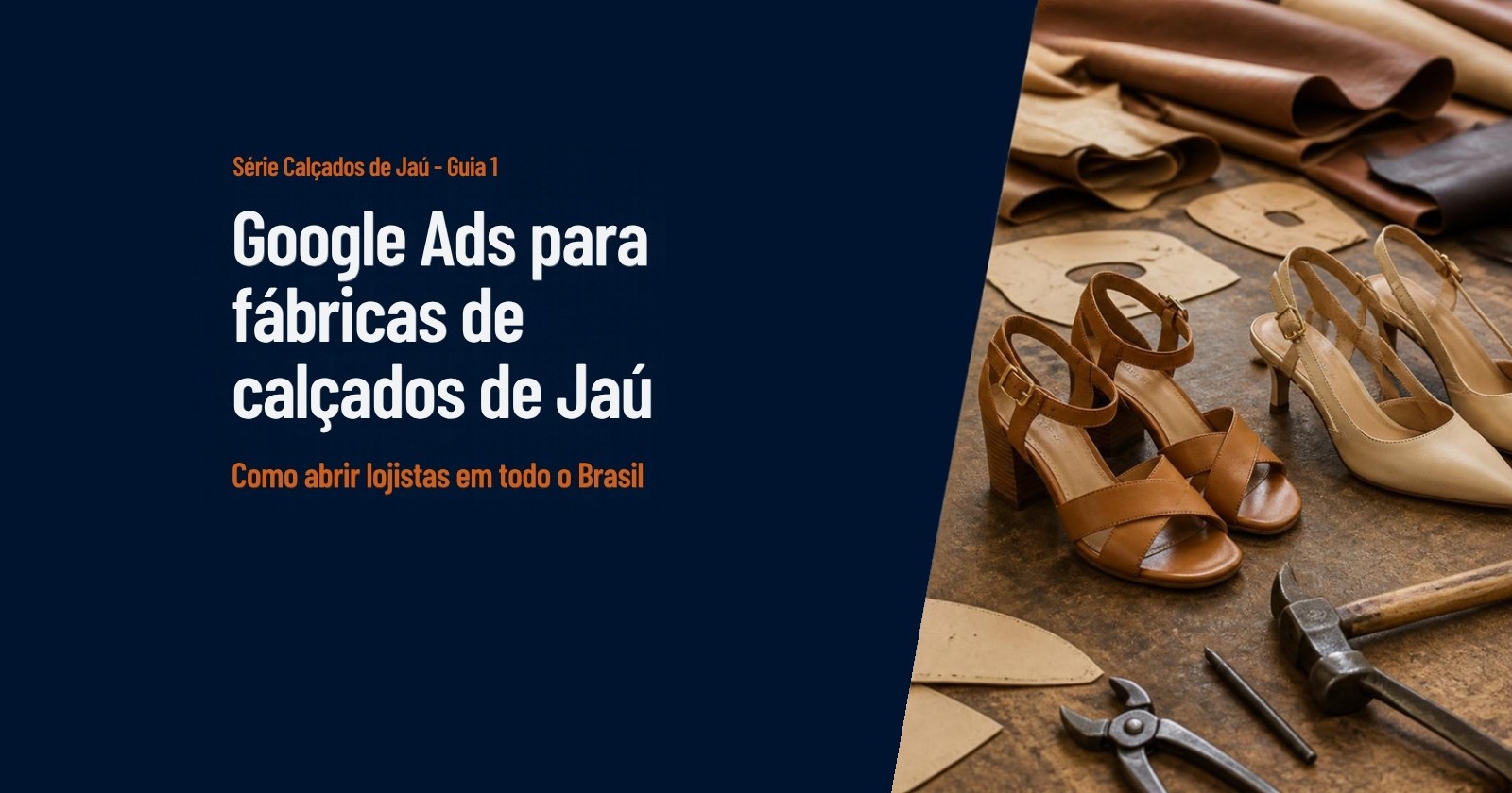 Sandálias e scarpins femininos de couro numa bancada de fábrica de calçados em Jaú